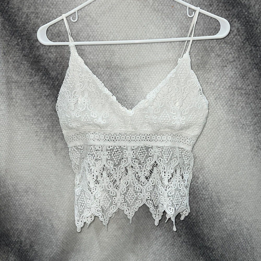Charlotte Russe Lace Cropped Tank